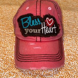 NWOT! Distressed Ladies Bless your Heart Hat